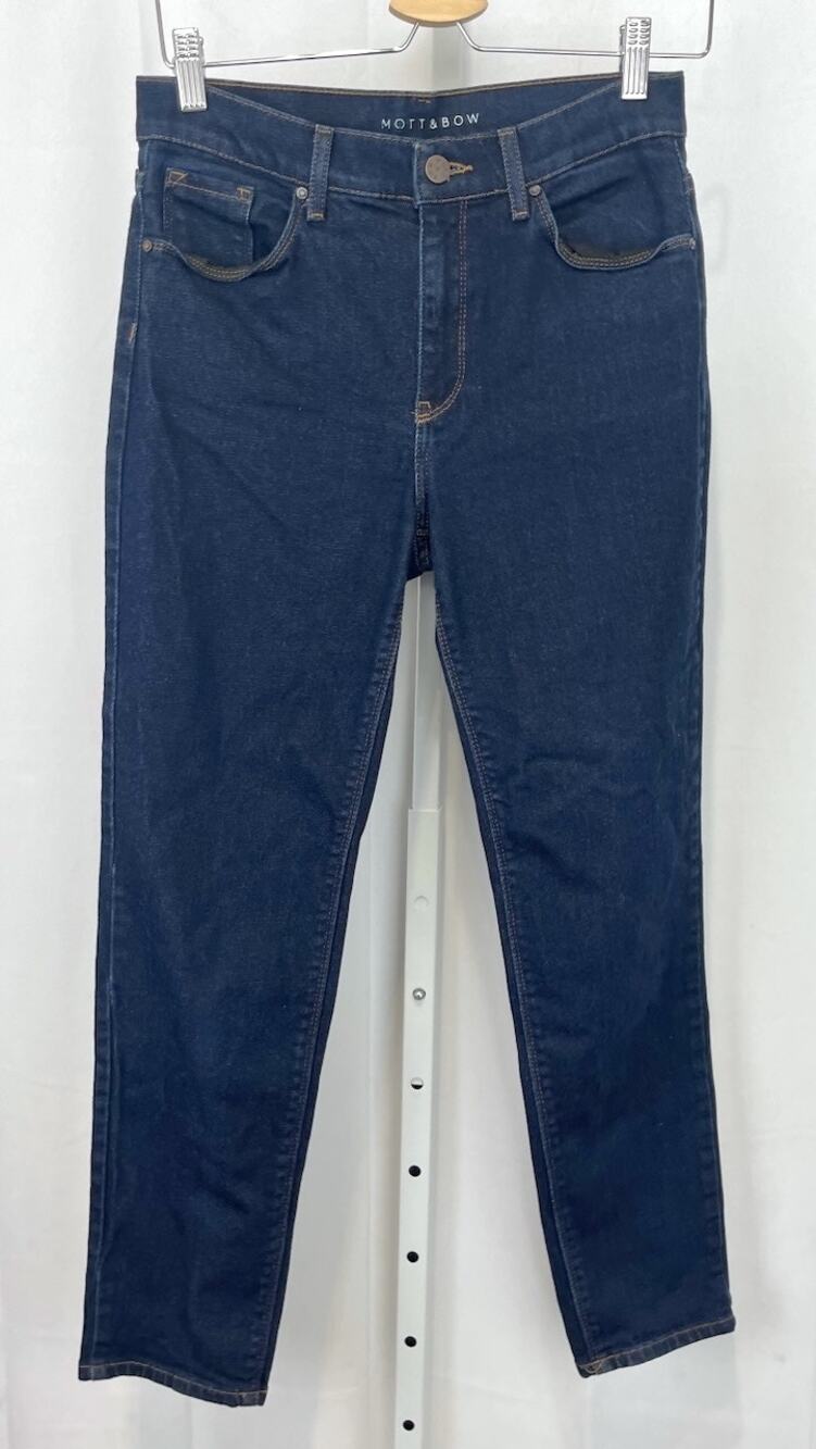 MOTT & BOW Mom Oliver Jeans Zip Fly Dark Wash Ankle Blue Size 28 x 28